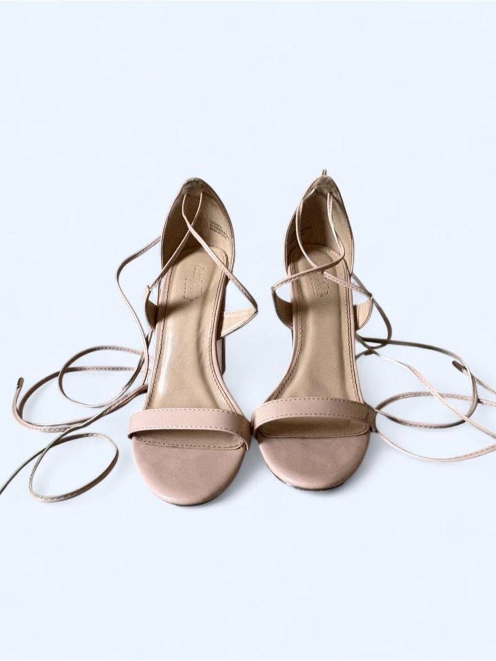 Women’s Lace-Up Open-Toe Sandals in Blush